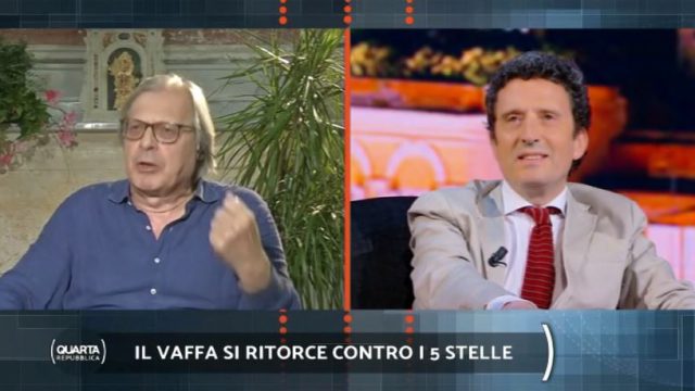 Quarta Repubblica 6 luglio, furia Sgarbi contro il Movimento Cinque Stelle