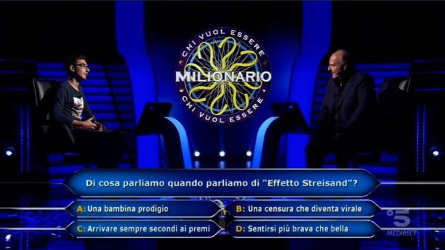 Chi vuol essere milionario 15 ottobre, diretta, la decima domanda a Chris Joseph Caraccioli 